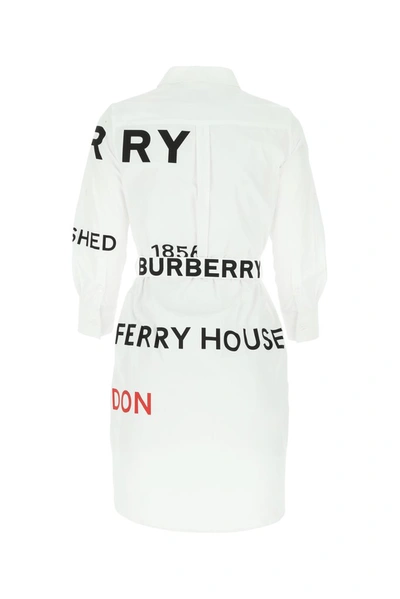 Shop Burberry Horseferry Print Tie-waist Shirt Dress In White