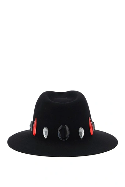 Shop Maison Michel Jewelled Embellished Hat In Black