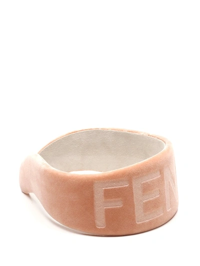 Shop Fendi Logo Headband In Pink