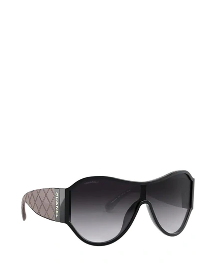 Pre-owned Chanel Shield Sunglasses In Black