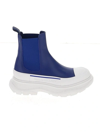 Shop Alexander Mcqueen Tread Slick Chelsea Boots In Blue