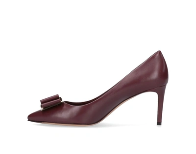 Shop Ferragamo Salvatore  Double Bow Pumps In Purple