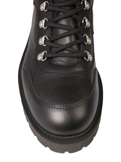 Shop Moschino Lace Up Hiking Boots In Black