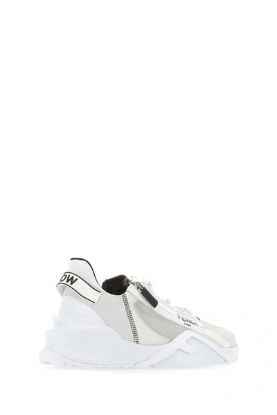 Shop Fendi Flow Sneakers In White