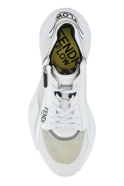 Shop Fendi Flow Sneakers In White