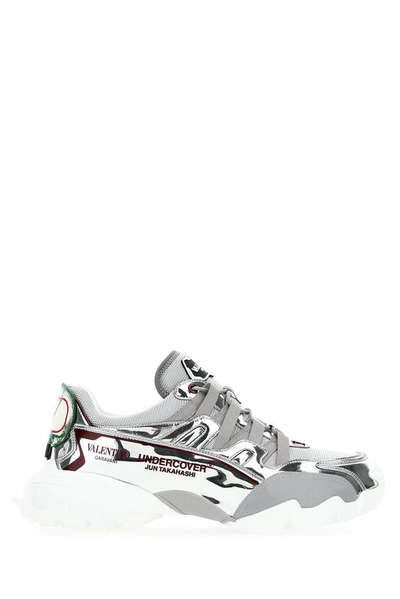 Shop Valentino X Undercover Lace Up Climber Sneakers In Silver