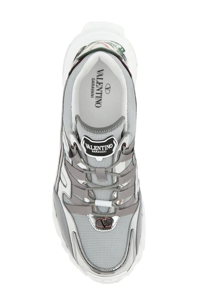 Shop Valentino X Undercover Lace Up Climber Sneakers In Silver