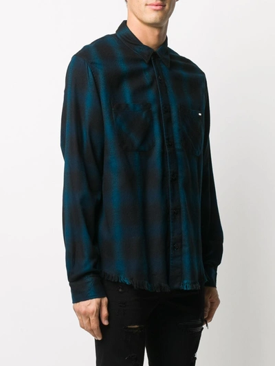 Shop Amiri Checked Shirt In Blue