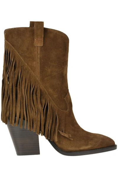 Shop Ash Elison Suede Texan Ankle Boots In Brown