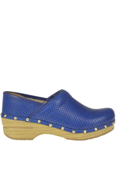 Shop Dansko Perfed Pro Vegan Clogs In Navy Blue