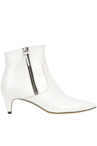 Shop Isabel Marant Leather Ankle-boots In White