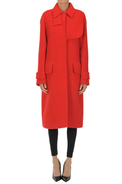 Shop Victoria Beckham Wool-blend Coat In Red