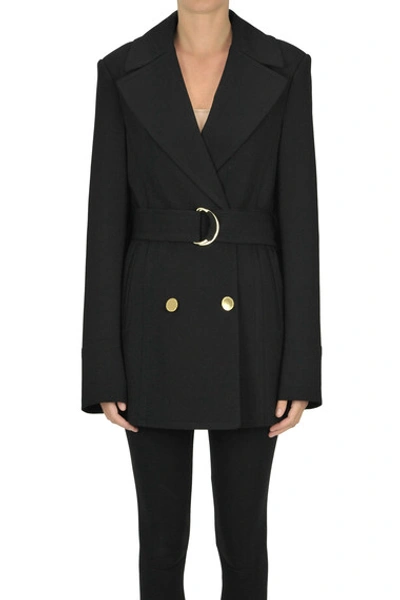 Shop Stella Mccartney Double-breasted 3/4 Coat In Black