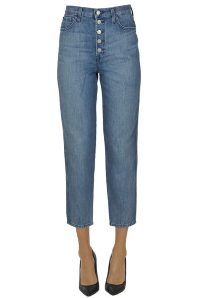 Shop J Brand Heather Cropped Slim Jeans In Light Denim