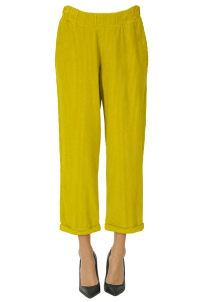 Shop Labo.art Corduroy Trousers In Lime