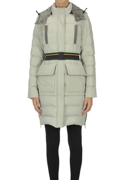 Shop Etro Quilted Down Jacket In Light Grey