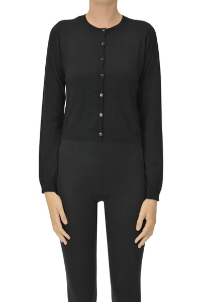 Shop Red Valentino Extrafine Knit Cardigan In Black