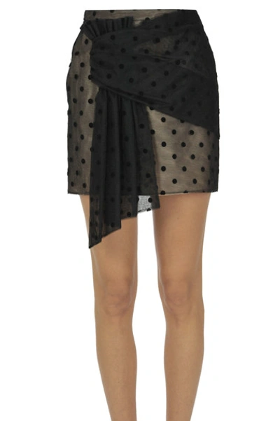Shop N°21 Polka Dots Tulle Mini Skirt In Black