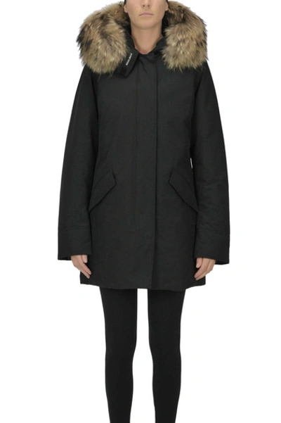 Shop Woolrich Artic Parka Coat In Black