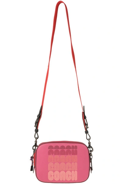 Shop Coach Designer Logo Camera Bag In Fuxia