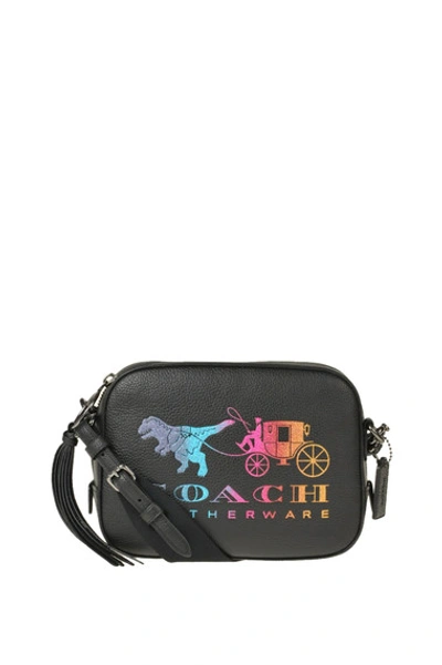 Shop Coach Designer Logo Camera Bag In Black