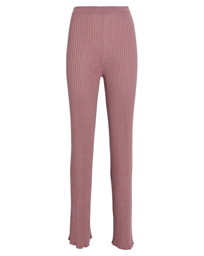 Shop Sablyn Jordan Cashmere Rib Knit Pants In Rose