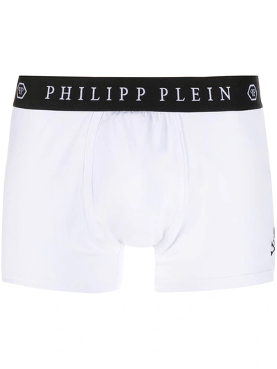 Shop Philipp Plein Original Logo Waistband Boxers In White