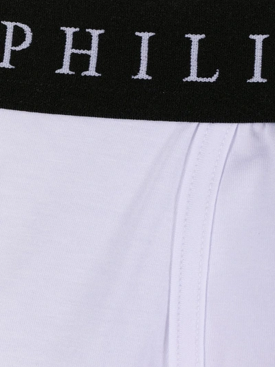 Shop Philipp Plein Original Logo Waistband Boxers In White