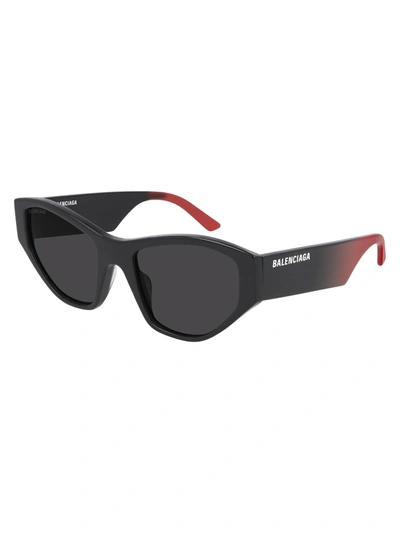 Shop Balenciaga Bb0097s Sunglasses In Black Red Grey
