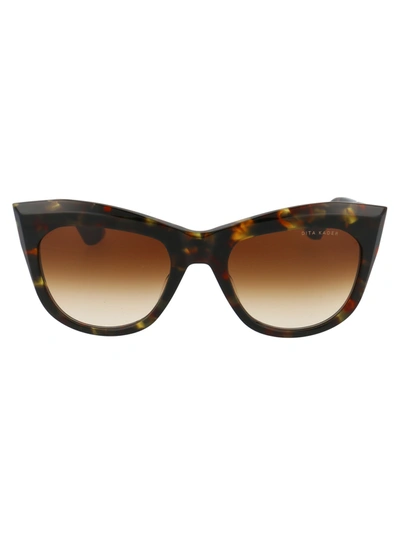 Shop Dita Kader Sunglasses In Haute Tortoise W/ Brown To Clear