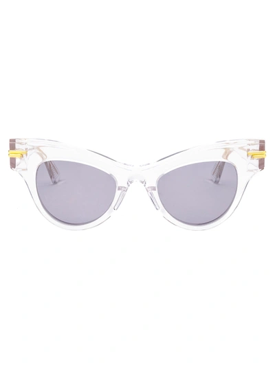 Shop Bottega Veneta Bv1004s Sunglasses In 002 Crystal Crystal Grey