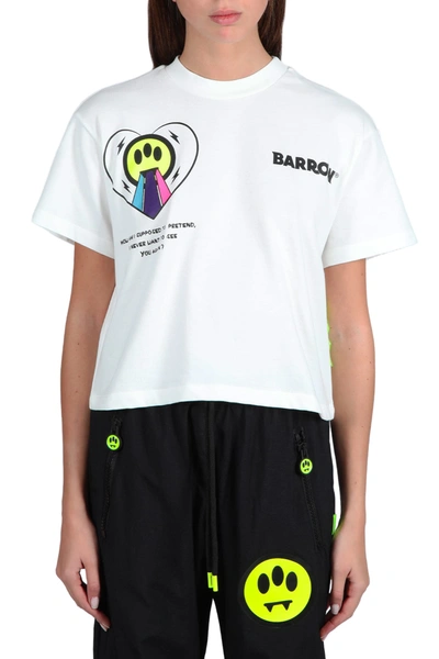 Shop Barrow Cropped T-shirt In Bianco