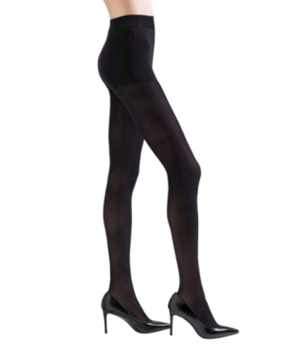 Shop Natori Women's Velvet Touch Opaque Control Top Tights In Black