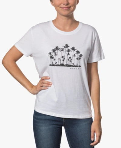 Shop Hurley Juniors' Cotton Graphic Boyfriend T-shirt In White