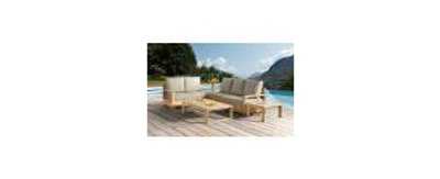 Shop Furniture Willison 6-pc Outdoor Teak Seating Set With Sunbrella Fabric (4-pc Sectional With Corner Table, Coff