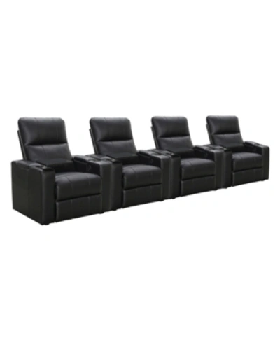 Shop Abbyson Living Thomas Power Faux Leather Recliner, Set Of 4 In Black 1