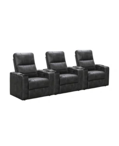 Shop Abbyson Living Thomas Power Faux Leather Recliner, Set Of 3 In Gray 1