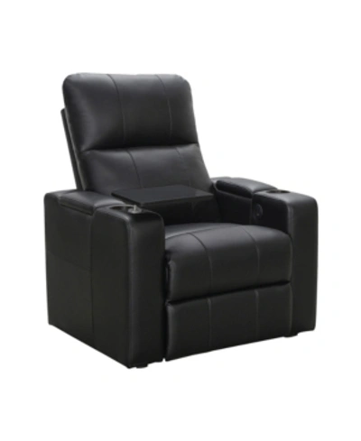 Shop Abbyson Living Thomas Power Faux Leather Recliner In Black 1