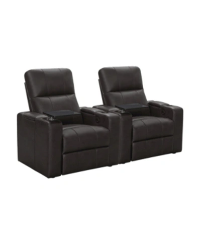 Shop Abbyson Living Thomas Power Faux Leather Recliner, Set Of 2 In Brown