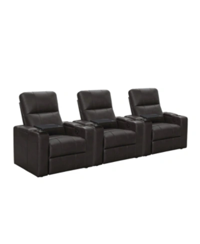 Shop Abbyson Living Thomas Power Faux Leather Recliner, Set Of 3 In Brown