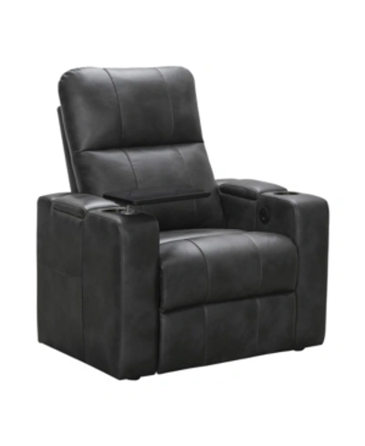 Shop Abbyson Living Thomas Power Faux Leather Recliner In Gray 1