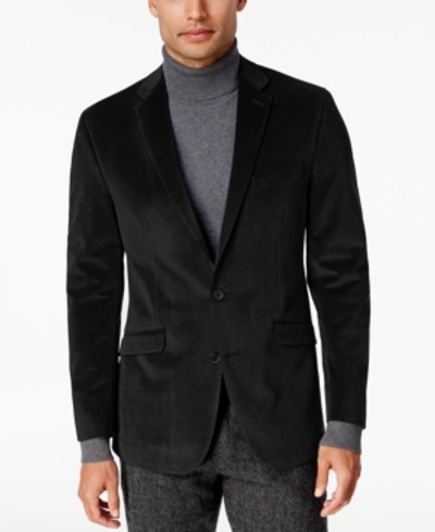 Shop Kenneth Cole Reaction Men's Slim-fit Micro-grid Velvet Dinner Jacket In Black