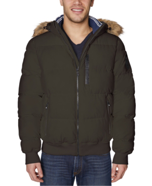 faux fur hooded bomber jacket mens