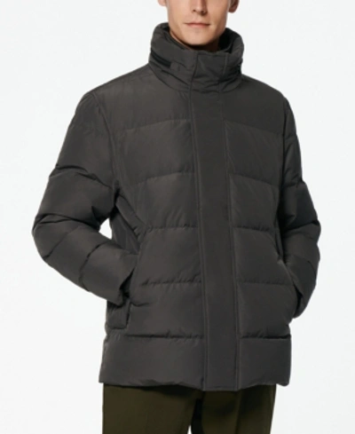 Shop Marc New York Stratus Men's Down Jacket With Hidden Hood In Charcoal
