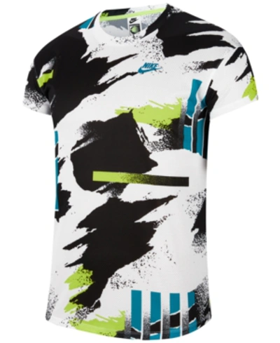 Nike Court Challenger Tennis Shirt In White/lime | ModeSens