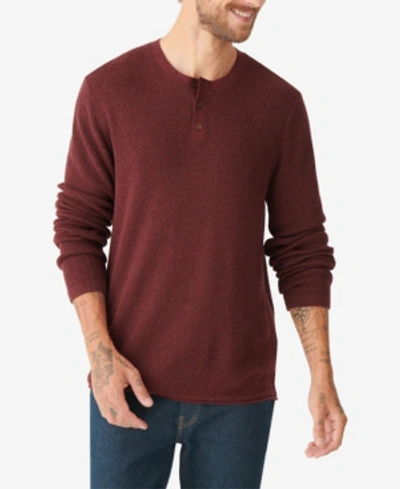 Shop Lucky Brand Men's Welterweight Henley Sweater In Red