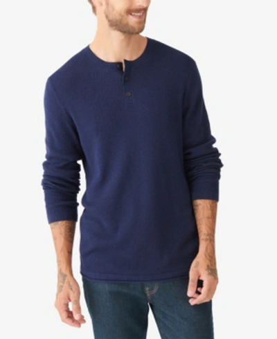Shop Lucky Brand Men's Welterweight Henley Sweater In Blue