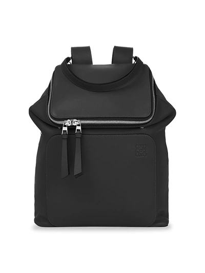 Shop Loewe Men's Goya Leather Backpack In Black