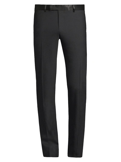 Shop The Kooples Men's Satin-trim Suit Pants In Black