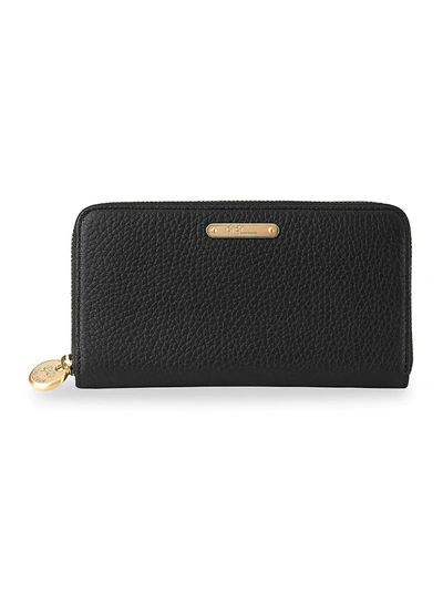 Shop Gigi New York Women's Large Leather Zip-around Wallet In Black